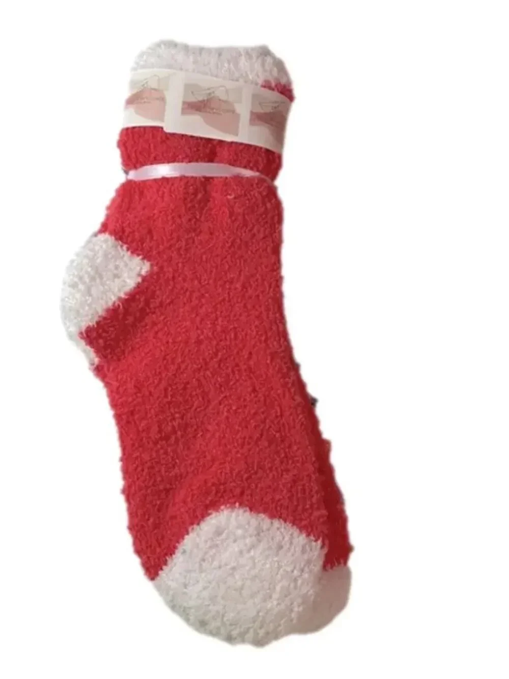 2 Pair Women’s Fluffy Cozy Gripper Socks Pink Multicolor Fuzzy Lounge Socks